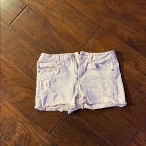 RSQ: Light Pink Ripped Denim Shorts